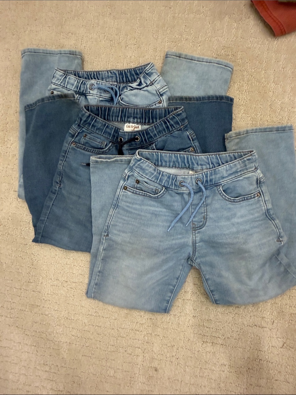 Cat & Jack Light Blue Kids Denim Jogger Jeans - 3-Pack Look